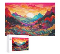 1000 PCS Rompecabezas De Piezas para Adolescentes Colorful Abstract Landscape Sunset Rompecabezas para Adultos Juego Familiar Análisis Y Desafío Educativo De Lógica 1000 PCS