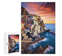 1000 PCS Rompecabezas De Piezas para Adolescentes Colorful Coastal Village at Sunset Rompecabezas para Adultos Juego Familiar Análisis Y Desafío Educativo De Lógica 1000 PCS