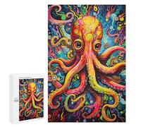 1000 PCS Rompecabezas De Piezas para Adolescentes Colorful Octopus Painting Rompecabezas para Adultos Juego Familiar Análisis Y Desafío Educativo De Lógica 1000 PCS