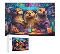 1000 PCS Rompecabezas De Piezas para Adolescentes Colorful Otters at The Bar Rompecabezas para Adultos Juego Familiar Análisis Y Desafío Educativo De Lógica 1000 PCS