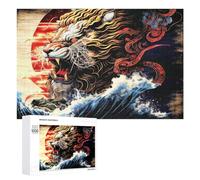 1000 PCS Rompecabezas De Piezas para Adolescentes Dragon and Phoenix Symbolic Artwork Rompecabezas para Adultos Juego Familiar Análisis Y Desafío Educativo De Lógica 1000 PCS