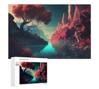 1000 PCS Rompecabezas De Piezas para Adolescentes Fantasy Landscape with Red Trees Rompecabezas para Adultos Juego Familiar Análisis Y Desafío Educativo De Lógica 1000 PCS