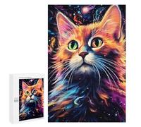 1000 PCS Rompecabezas De Piezas para Adolescentes Galactic Cat Portrait Rompecabezas para Adultos Juego Familiar Análisis Y Desafío Educativo De Lógica 1000 PCS