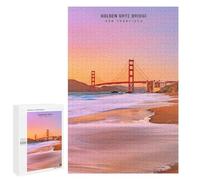 1000 PCS Rompecabezas De Piezas para Adolescentes Golden Gate Bridge Sunset Rompecabezas para Adultos Juego Familiar Análisis Y Desafío Educativo De Lógica 1000 PCS
