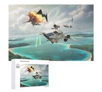 1000 PCS Rompecabezas De Piezas para Adolescentes Space Battle Over A Tropical Island Rompecabezas para Adultos Juego Familiar Análisis Y Desafío Educativo De Lógica 1000 PCS