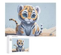 1000 PCS Rompecabezas De Piezas para Adultos Adorable Baby Tiger Illustration Rompecabezas para Adultos Juguetes Antiestrés Análisis Y Lógica Desafiante De Completar 1000 PCS