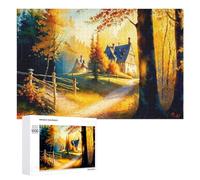 1000 PCS Rompecabezas De Piezas para Adultos Autumnal Path to A Charming Village Rompecabezas para Adultos Juguetes Antiestrés Análisis Y Lógica Desafiante De Completar 1000 PCS