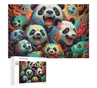 1000 PCS Rompecabezas De Piezas para Adultos Colorful Pandas in Flames Rompecabezas para Adultos Juguetes Antiestrés Análisis Y Lógica Desafiante De Completar 1000 PCS