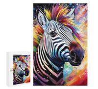 1000 PCS Rompecabezas De Piezas para Adultos Colorful Zebra Artwork Rompecabezas para Adultos Juguetes Antiestrés Análisis Y Lógica Desafiante De Completar 1000 PCS