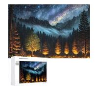 1000 PCS Rompecabezas De Piezas para Adultos Enchanted Forest Under A Starry Sky Rompecabezas para Adultos Juguetes Antiestrés Análisis Y Lógica Desafiante De Completar 1000 PCS