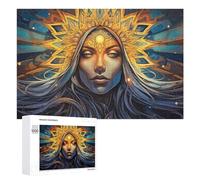 1000 PCS Rompecabezas De Piezas para Adultos Golden Sun Headdress Fantasy Art Rompecabezas para Adultos Juguetes Antiestrés Análisis Y Lógica Desafiante De Completar 1000 PCS
