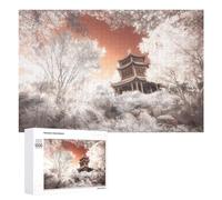 1000 PCS Rompecabezas De Piezas para Adultos Infrared Serenity Pagoda Amidst Trees Rompecabezas para Adultos Juguetes Antiestrés Análisis Y Lógica Desafiante De Completar 1000 PCS