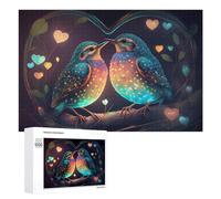 1000 PCS Rompecabezas De Piezas para Adultos Love Birds in A Heart-Shaped Bubble Rompecabezas para Adultos Juguetes Antiestrés Análisis Y Lógica Desafiante De Completar 1000 PCS
