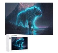 1000 PCS Rompecabezas De Piezas para Adultos Mystical Journey Man, Dog, and Glowing Tiger Rompecabezas para Adultos Juguetes Antiestrés Análisis Y Lógica Desafiante De Completar 1000 PCS