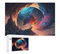 1000 PCS Rompecabezas De Piezas para Adultos Mystical Planet with Colorful Tree Rompecabezas para Adultos Juguetes Antiestrés Análisis Y Lógica Desafiante De Completar 1000 PCS