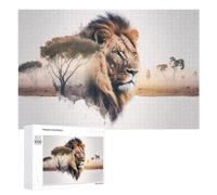 1000 PCS Rompecabezas De Piezas para Adultos Wild Lion in Desert Landscape Rompecabezas para Adultos Juguetes Antiestrés Análisis Y Lógica Desafiante De Completar 1000 PCS