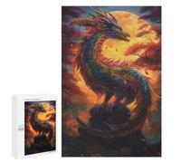 1000 PCS Rompecabezas Dragon Sunset Rompecabezas para Adolescentes. Corte De Precisión. Actividades Divertidas En Casa. Juego Desafiante Y Juego En Familia. 1000 PCS