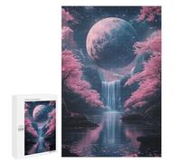 1000 PCS Rompecabezas Fantasy Moonlit Waterfall Scene Rompecabezas para Adolescentes: Alivia El Estrés. Entrena Tu Cerebro Y Tus Manos. Juguetes Educativos De Aprendizaje 1000 PCS