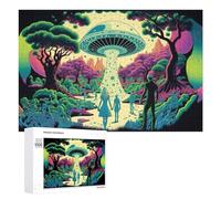 1000 PCS Rompecabezas para Adolescentes Alien Encounter in A Fantasy Forest -2 Rompecabezas para Adultos Juego De Ingenio Regalos para Mujeres Cumpleaños Y Navidad 1000 PCS