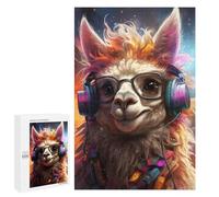 1000 PCS Rompecabezas para Adolescentes Alpaca with Headphones Rompecabezas para Adultos Juego De Ingenio Regalos para Mujeres Cumpleaños Y Navidad 1000 PCS