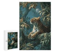 1000 PCS Rompecabezas para Adolescentes Amazon Jungle Leopard Moonlight Rompecabezas para Adultos Juguete Decoración De Pared Patrón De Montaje Cumpleaños 1000 PCS