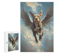 1000 PCS Rompecabezas para Adolescentes American Staffordshire Terrier Angel Loyal Pet Tribute Dog with Wings Rompecabezas para Adultos Juegos Familiares Mejora La Memoria Regalos para Amigos Y Fami