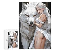 1000 PCS Rompecabezas para Adolescentes and Wild Wolf Girl Rompecabezas para Adultos Desafío Difícil Actividades Divertidas En Casa Gran Regalo para Jugar 1000 PCS