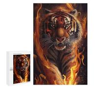 1000 PCS Rompecabezas para Adolescentes Angry Tiger Fire Animal Rompecabezas para Adolescentes Juegos Divertidos Análisis Y Lógica Cumpleaños 1000 PCS
