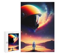 1000 PCS Rompecabezas para Adolescentes Astronaut Gazing at Planets -3 Juegos Familiares De Rompecabezas para Adultos Que Mejoran La Memoria Ayudan A Ejercitar El Cerebro 1000 PCS