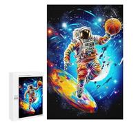 1000 PCS Rompecabezas para Adolescentes Astronaut in Space with Basketball Rompecabezas para Adolescentes Juguetes Antiestrés Vacaciones En Casa Matar El Tiempo Desafío Educativo 1000 PCS