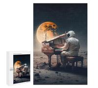 1000 PCS Rompecabezas para Adolescentes Astronaut Playing Piano on Mars Rompecabezas para Adultos Juguetes Antiestrés Desafío Difícil Cumpleaños