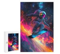 1000 PCS Rompecabezas para Adolescentes Astronaut Snowboarding in Space Rompecabezas para Adultos Juego Práctico Montaje De Patrones Cumpleaños Y Navidad 1000 PCS