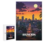 1000 PCS Rompecabezas para Adolescentes Asuncion, Paraguay Cityscape at Night Rompecabezas para Adolescentes Juegos Divertidos Análisis Y Lógica Cumpleaños 1000 PCS