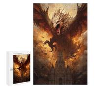 1000 PCS Rompecabezas para Adolescentes Attack of The Fire Dragon Rompecabezas para Adultos Juegos Familiares Mejora La Memoria Regalos para Amigos Y Familiares 1000 PCS