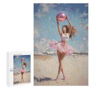 1000 PCS Rompecabezas para Adolescentes Ballerina on The Beach Painting Gymnastics Wall Print for Girls Rompecabezas para Adolescentes Juegos Divertidos Análisis Y Lógica Cumplea