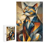 1000 PCS Rompecabezas para Adolescentes Baron Cat - Cubist Sophistication with A Twist Rompecabezas para Adultos Juegos De Relajación Decoración De Pared Ayuda A Ejercitar El Cerebro 1000 PCS