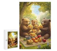 1000 PCS Rompecabezas para Adolescentes Bears Picnic Rompecabezas para Adultos Juguetes Antiestrés Desafío Difícil Cumpleaños