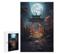 1000 PCS Rompecabezas para Adolescentes Beautiful Torri Gate Moon Rompecabezas para Adultos Juegos Familiares Mejora La Memoria Regalos para Amigos Y Familiares 1000 PCS