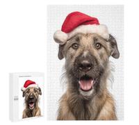 1000 PCS Rompecabezas para Adolescentes Belgian Laekenois Dog with Santa Hat Portrait Rompecabezas para Adultos Juguetes Antiestrés Desafío Difícil Cumpleaños