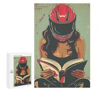 1000 PCS Rompecabezas para Adolescentes Biker Girl Reading A Book Rompecabezas Juegos Relajantes Desafío Difícil Desafiante De Completar 1000 PCS