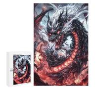1000 PCS Rompecabezas para Adolescentes Black Dragon with Red Eyes Rompecabezas para Adultos Juegos De Relajación Decoración De Pared Ayuda A Ejercitar El Cerebro 1000 PCS