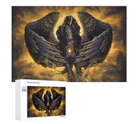 1000 PCS Rompecabezas para Adolescentes Black Winged Horse Mythical Artwork Rompecabezas para Adultos Juego Práctico Desafío Difícil Cumpleaños Y Navidad 1000 PCS