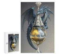 1000 PCS Rompecabezas para Adolescentes Blue Dragon with Golden and Silver Trees Rompecabezas para Adultos Juegos Divertidos Regalo De Cumpleaños Cumpleaños Y Navidad 1000 PCS