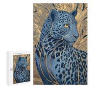 1000 PCS Rompecabezas para Adolescentes Blue Leopard Wall Art Print Rompecabezas para Adultos Juguete Decoración De Pared Patrón De Montaje Cumpleaños 1000 PCS