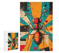 1000 PCS Rompecabezas para Adolescentes Bold Geometric Ant Print Unique Insect Art for Modern Homes Ant Illustration Rompecabezas para Adultos Juegos Familiares Mejora La Memoria Regalos para Amigos