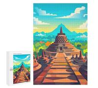 1000 PCS Rompecabezas para Adolescentes Borobudur Temple Poster Rompecabezas para Adultos Juego Práctico Difícil Interacción Entre Padres E Hijos 1000 PCS