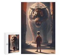 1000 PCS Rompecabezas para Adolescentes Boy Meets Giant Tiger Rompecabezas para Adolescentes Juguetes Antiestrés Vacaciones En Casa Matar El Tiempo Desafío Educativo 1000 PCS