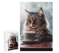 1000 PCS Rompecabezas para Adolescentes Caffeine Cat 2 Rompecabezas para Adultos Juegos Familiares Mejora La Memoria Regalos para Amigos Y Familiares 1000 PCS