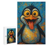 1000 PCS Rompecabezas para Adolescentes Cartoon Penguin Painting with Tongue out Rompecabezas para Adultos Regalos De Cumpleaños Juego Familiar Apto para Personas De 14 Años En Adelante 1000 PCS