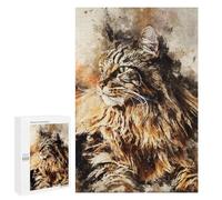 1000 PCS Rompecabezas para Adolescentes Cat Watercolort Art Juegos Familiares De Rompecabezas para Adultos Que Mejoran La Memoria Ayudan A Ejercitar El Cerebro 1000 PCS